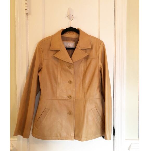 Vintage Wilson’s Leather Maxima Tan Leather Blazer - Picture 3 of 15
